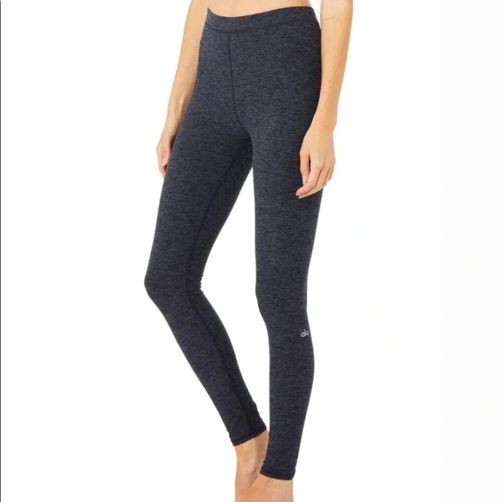 ALO High Waisted Alosoft Flow Leggings in Rich Navy Heather Size Medium
